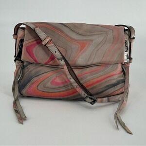 Aimee Kestenberg Swirl-Print Crossbody Bag in Pink, Orange, Gray, Tan